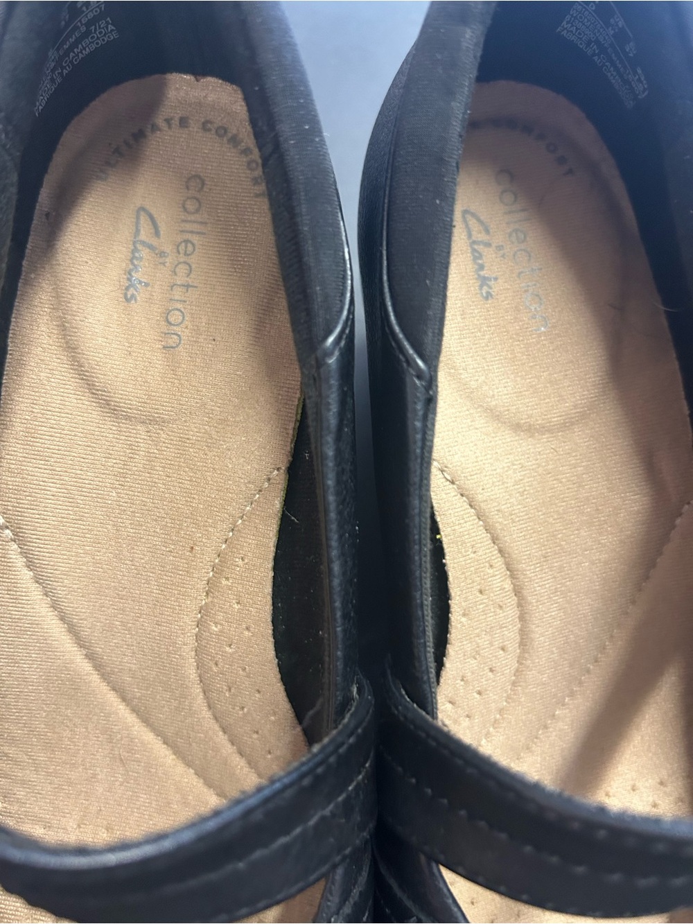 Clarks Black Mary Jane Comfort Flats - Picture 2 of 7